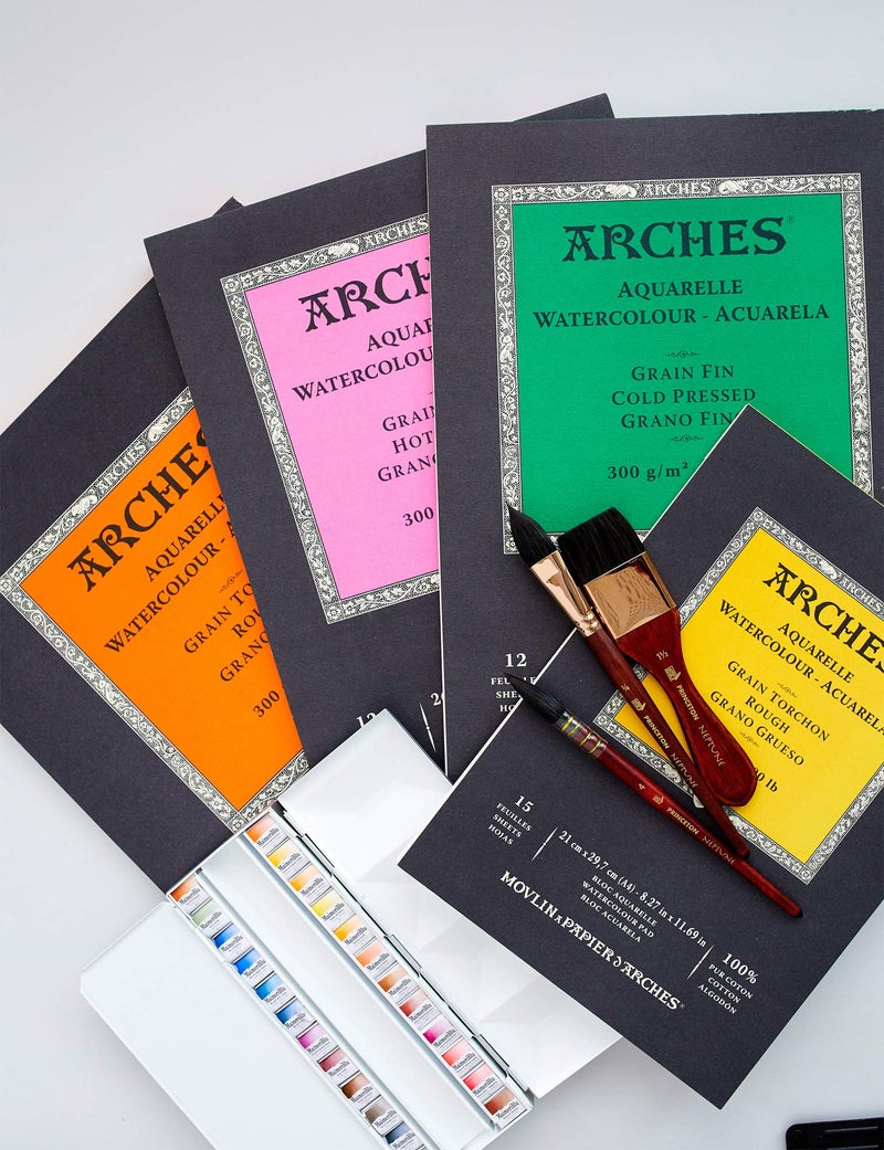 Arches - Pad Enc 26x36 12H Aquarelle 100% Satin 300g White NAT (A1795098) - Image 2